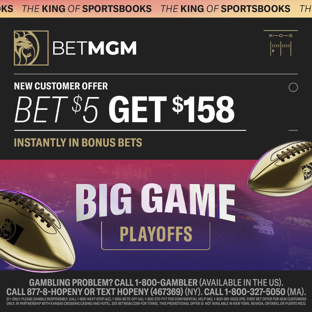 AlexCaruso's tweet photo. BetMGM will give you $158 for betting just $5 when you sign up today:

- Bet $5 on anything
- Get $158 INSTANTLY

CLAIM HERE: https://t.co/rgzM9LscVR

This promo expires at kick off ⏳ https://t.co/7RjpkcubOQ