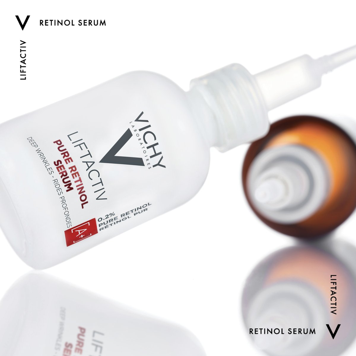 Discover the power of retinol! Say goodbye to fine lines, wrinkles, and dark spots with our Pure Retinol Serum. Hello, radiant skin! #VICHYUSA #VICHYLOVER