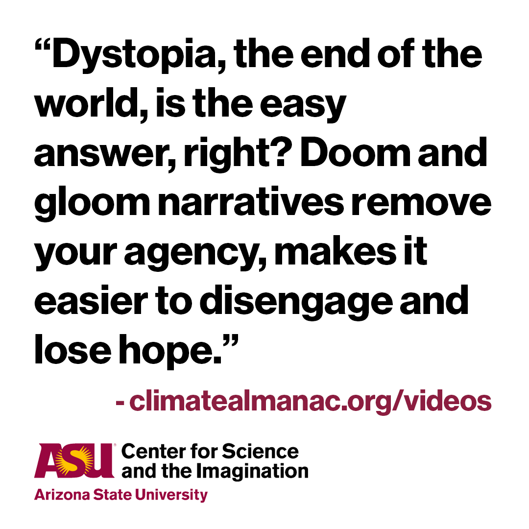 gameschoolasu's tweet image. The Center for Science and the @imaginationASU has joined forces with @Scirens to produce this trailer for “The Climate Action Almanac.” 

Watch the trailer that Assoc. Prof. Ed Finn was an executive producer for: youtube.com/watch?v=H0CnJN…

#ClimateNarrative #Doom #ClimateAction