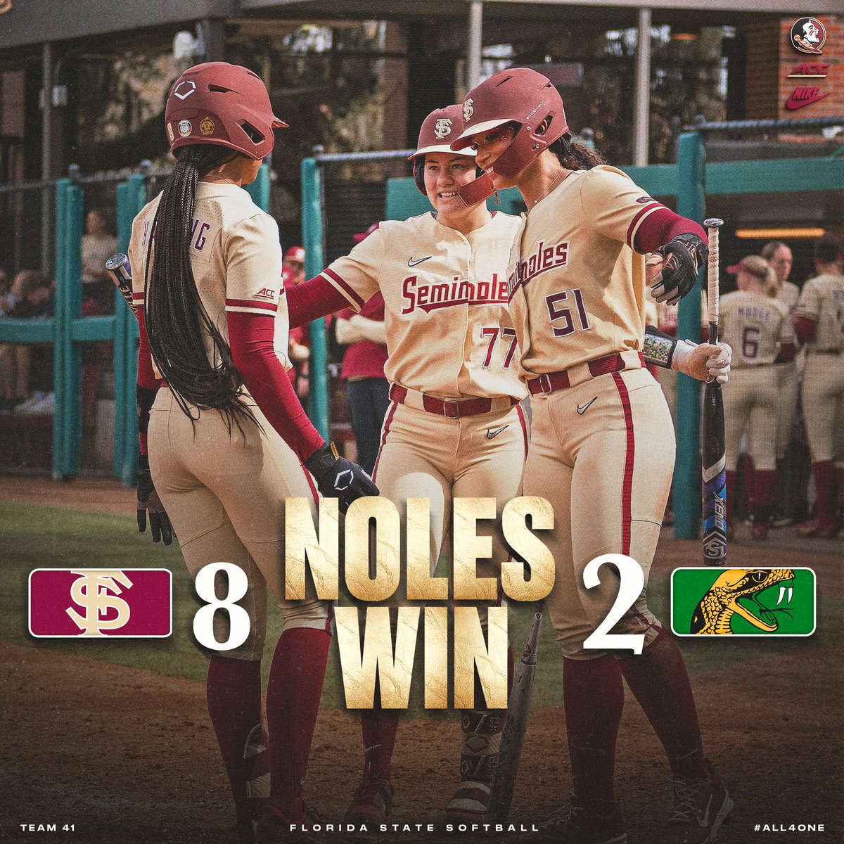 Noles win, Noles win, Noles win🍢 See you Thursday in Clearwater #ALL4ONE