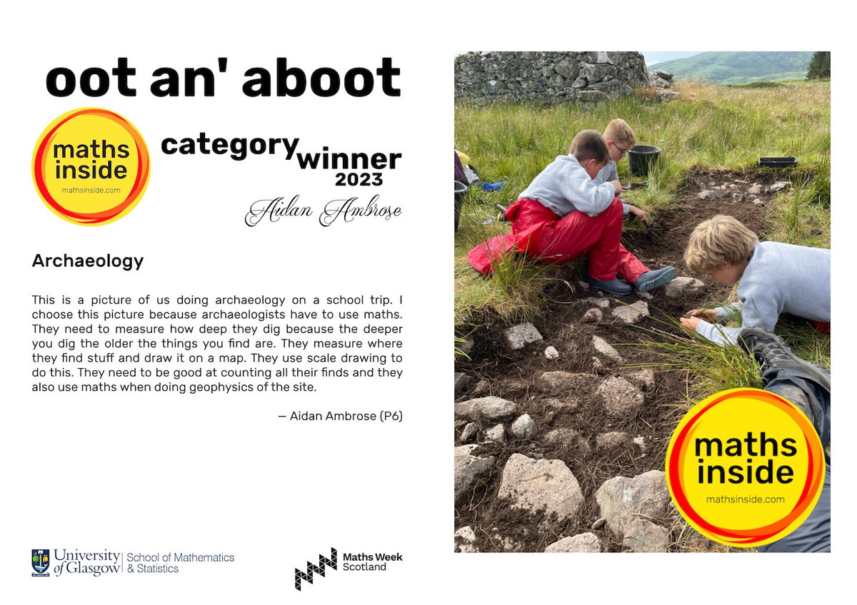 mathsinside's tweet image. *Archaeology* — Aidan Ambrose (P6) @portellenps — Oot an&apos; Aboot Overall Category Winner 📸🏆🎉 

@mathsinside #mathsinside #mathsinsideInMotion #maths #PhotoContest #MathsWeekScot @UofGlasgow @UofGMaths_Stats @mathsweekscot @tentivetodetail