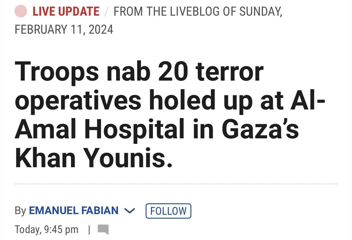 FleurHassanN's tweet photo. Another “hospital” shocker !! Now wait for the anti Israel parrots accusing Israel of attacking an empty hospital with terrorists in it. https://t.co/gqppvFlOBb