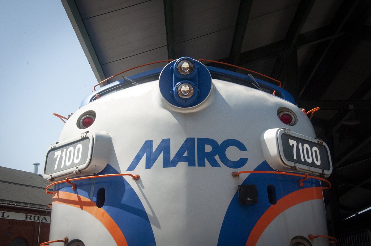 nat_railroad's tweet photo. Wednesday will be the first of three B&amp;O Unlocked opportunities to see MARC 7100!

Tours are available 10 am - 4 pm, included with Museum Admission. B&amp;O Members are free. 

#MARC7100 #BORailMuseum #BORailHistory #BOUnlocked #Commutertravel #DiscountedAdmission https://t.co/w2UcfGgMsM