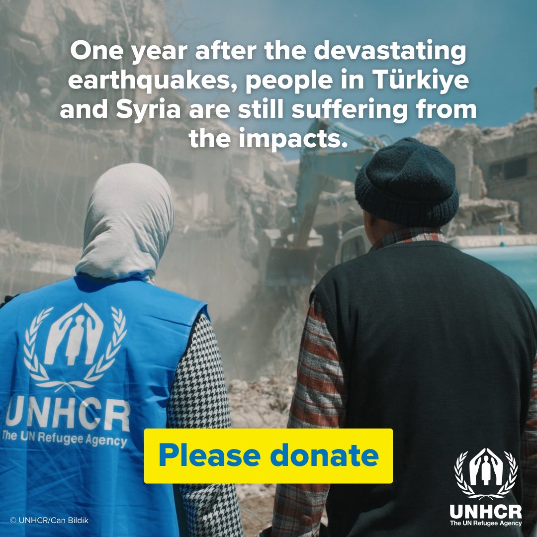 1 year has passed since deadly earthquakes struck Türkiye and Syria.

Yet, people in the region continue to face the repercussions.

Help us support the people recovering from this disaster by donating today 👉 bit.ly/4bqdw8T