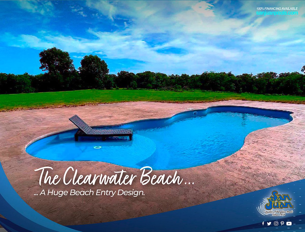 🌴 Dive into your own backyard paradise with San Juan Pools' Clearwater Beach design! 🌊 Transform your space into a serene beach oasis. 🏖️ Ready for a beach day every day? Contact us for a free estimate!  sanjuanpools.com/fiberglass-poo… 💌 #SanJuanPools #BackyardBliss #PoolDesign