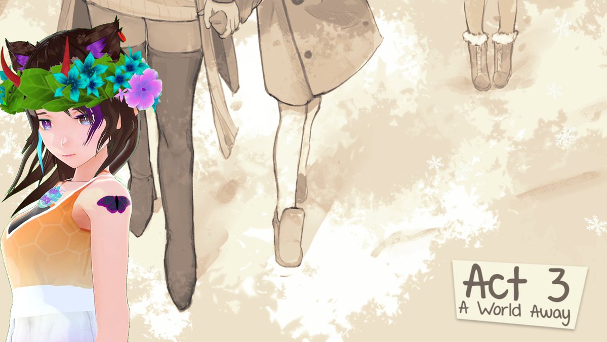 Justarfly360's tweet photo. Live now! It's time for the final act of @vnstudioelan's #FirstSnowVN. Allison got a girlfriend, woooo! It's getting closer to Christmas and that means travelling to a different state and meeting Eileen's family, hopefully all things go well. https://t.co/eXTsNGzXmQ