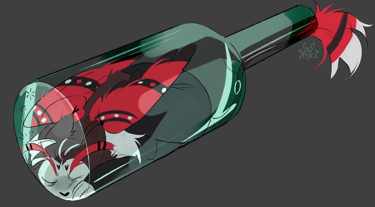 AcroFnoC's tweet photo. cat in a bottle🌝🌝🌝🌝🌝
#HazbinHotel #angeldust #huskerdust #huskerhazbinhotel https://t.co/n9Xcv23Rsd