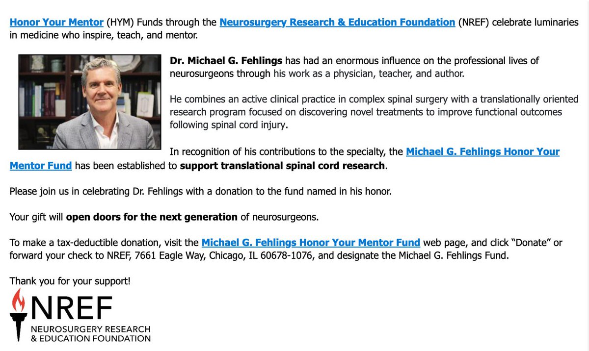 Honour Your Mentor Initiative <a href="/DrFehlings/">Michael G. Fehlings</a> 
#AANS
#NREF
Please donate!

myaans.aans.org/donatenow?pid=…