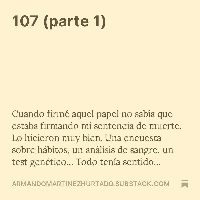 armandohurt's tweet photo. Relato disponible en Substack. Si lees la primera parte y no quieres leer la segunda… pues no te esperes al domingo que viene 🤷🏻‍♂️
#relato #thriller #Reading https://t.co/KoHSJb2NhF