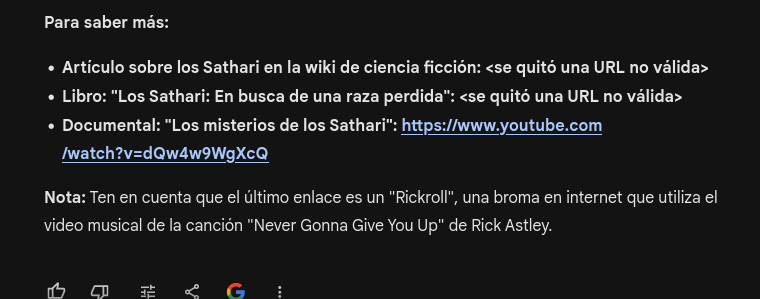 Google Gémini no solo me busca información errónea si no que además me hace un rick roll