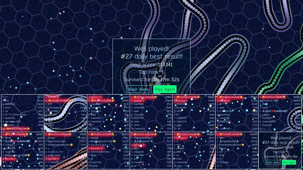 DUUCKS2's tweet photo. A very fun battle today. A big fight for the first placewith the player named "Big Boss 1°". Sadly, he kept running away from me. Someones else killed him but when he came back, he tried many times to kill me, but failed ^^ Eventually, my Internet lagged and someone named... https://t.co/B1OOFECaGe
