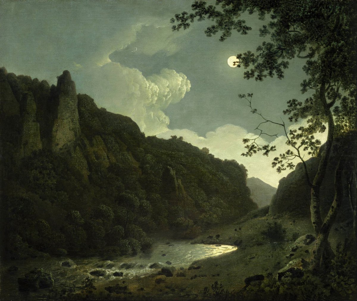 Dovedale by Moonlight by Joseph Wright of Derby 1784 Oil on Canvas (Museum of Fine Arts, Houston)