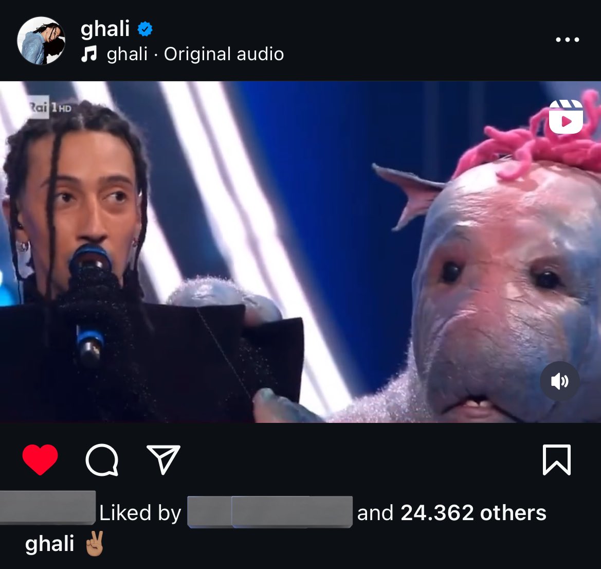 conanxlou's tweet photo. Ghali che dopo il comunicato posta su ig il video dove dice “stop al genocidio”, perché ci potete censurare quanto volete ma non staremo mai in silenzio❤️‍🩹 grazie Ghali e Dargen per aver fatto rumore #sanremo2024 #domenicain #dietrofestival https://t.co/XqZWkwBOty