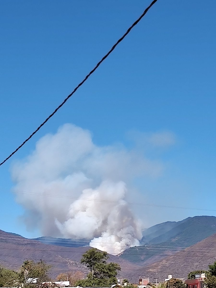 SIASOaxaca's tweet photo. #Oaxaca Incendio en terrenos de #Tlalixtac con dirección a la #sierranorte.
Desde #Huayapam se observa un intenso incendio a la altura de #ElEstudiante, en las proximidades de la carretera federal 175 que comunica a #ixtepeji.
@CONAFOR @CEPCyGR_GobOax @SEGO_Oax @salomonj https://t.co/ypbdnhRlzE