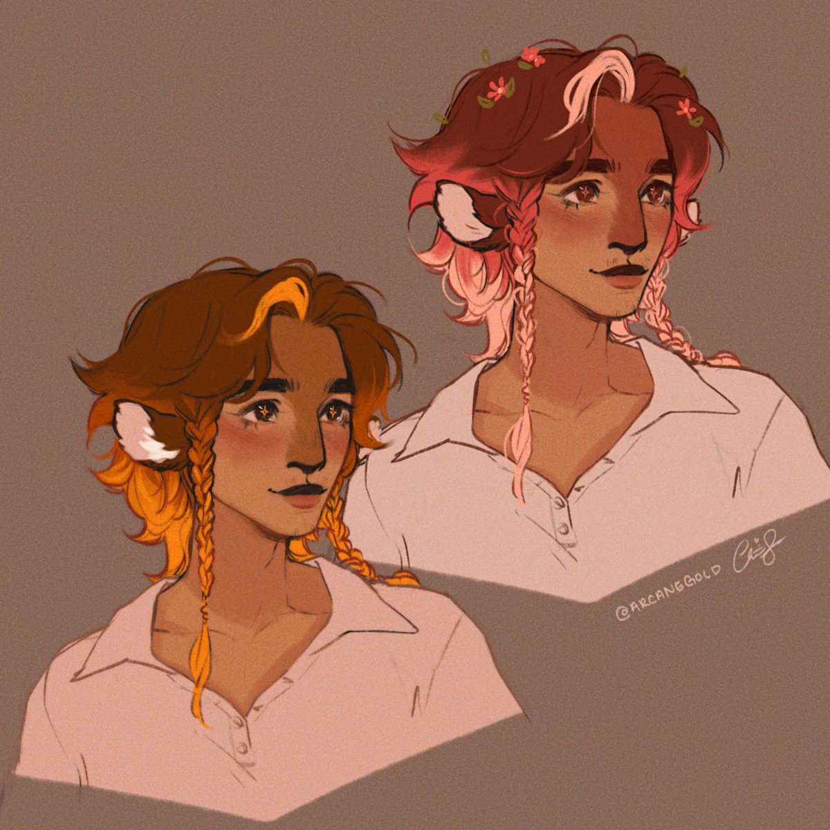 maple’s party finally made it to they feywild :) which means he now changes with the seasons, and it’s spring in the court of craft :) pink maple time!!!! #y2fey #oc