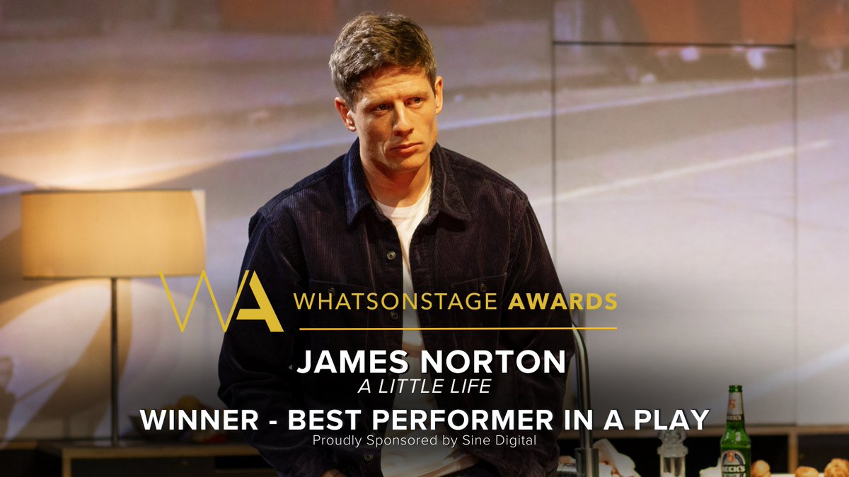 WhatsOnStage's tweet image. The WhatsOnStage Award for Best Performer in a Play goes to… James Norton (@jginorton) for @alittlelifeplay.

Follow along and see the #WOSAwards winners: bit.ly/42uQppP