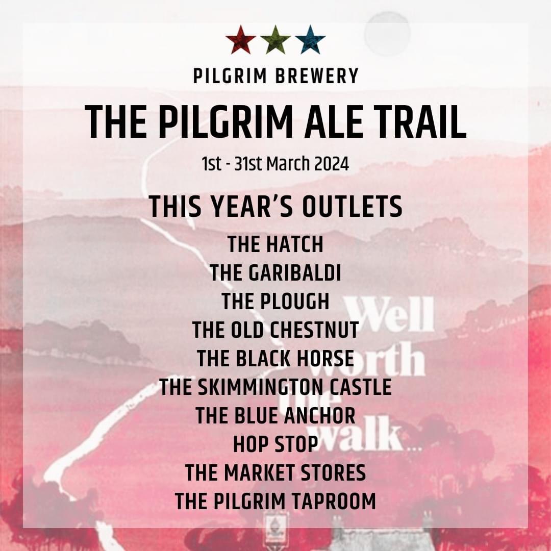 The venues for this year’s @PilgrimBrew #AleTrail have been announced