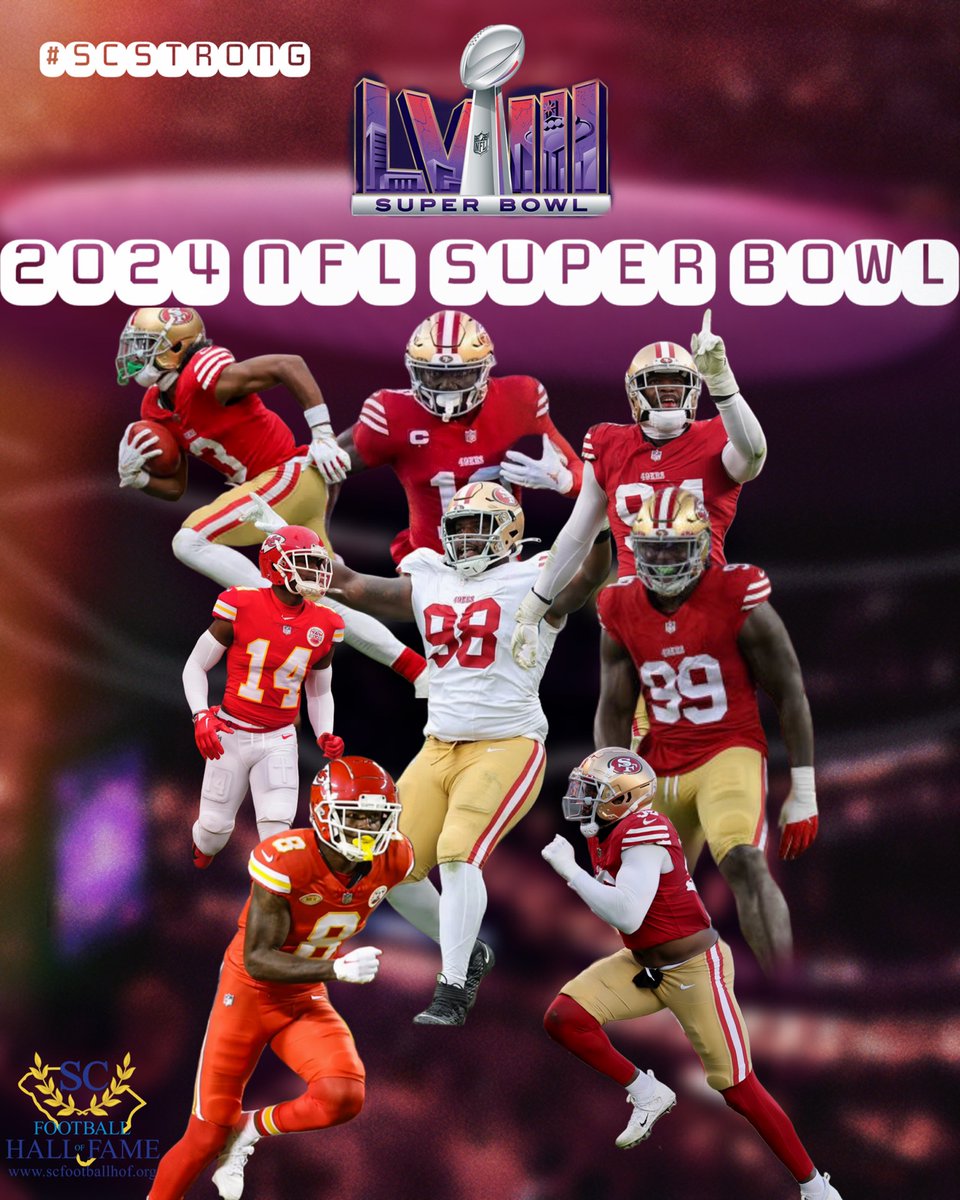 SCFootballHOF's tweet image. Players with SC ties going for that Super Bowl ring tonight! #SBLVIII #SCStrong #SCPros #SCMade
Graphic created by former intern @CarsonMedlin3