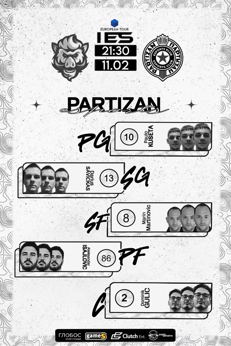 #NBA2K24 

Gameday! ⚫️⚪️

🏆<a href="/2K_IES/">International E-Sports (IES)</a> 
⏰21:30 CET
🆚<a href="/boars_org/">Boars_Gaming</a> 
📺youtube.com/@PartizanEspor…

#pisimoistorijuzajedno

<a href="/isazh86/">Aleksandar</a> 
<a href="/guleziii/">gulezi</a> 
<a href="/N1Maldini/">Paulo</a> 
<a href="/zynga91/">Zyngaa1</a> 
<a href="/Extreme5K/">Extreme</a> 
<a href="/hvhIegend/">Kurt</a>