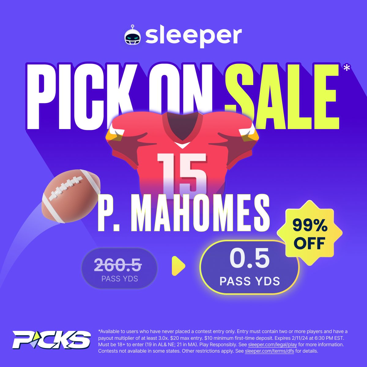 dnrsportsdan's tweet photo. $50 ➡️ $1000 Super Bowl $50 protected entry on Sleeper🚨

$500 to someone who LIKES of we go 5-0 ✅

- MVS O 18.5 Yards🔥
- Kittle O 49.5 Yards🔥
- Kelce O 69.5 Yards🔥
- Mahomes O 25.5 Rush Yards🔥
- CMC O 4.5 Recs🔥

If you lose, Sleeper will give you $50 back ✅⬇️

https://t.co/dGMbIHM9yf

Join with Code DNR to get

1. $500 deposit match 💵
2. Patrick Mahomes 0.5 Yard Special⚡️
3. $50 protected entry✅