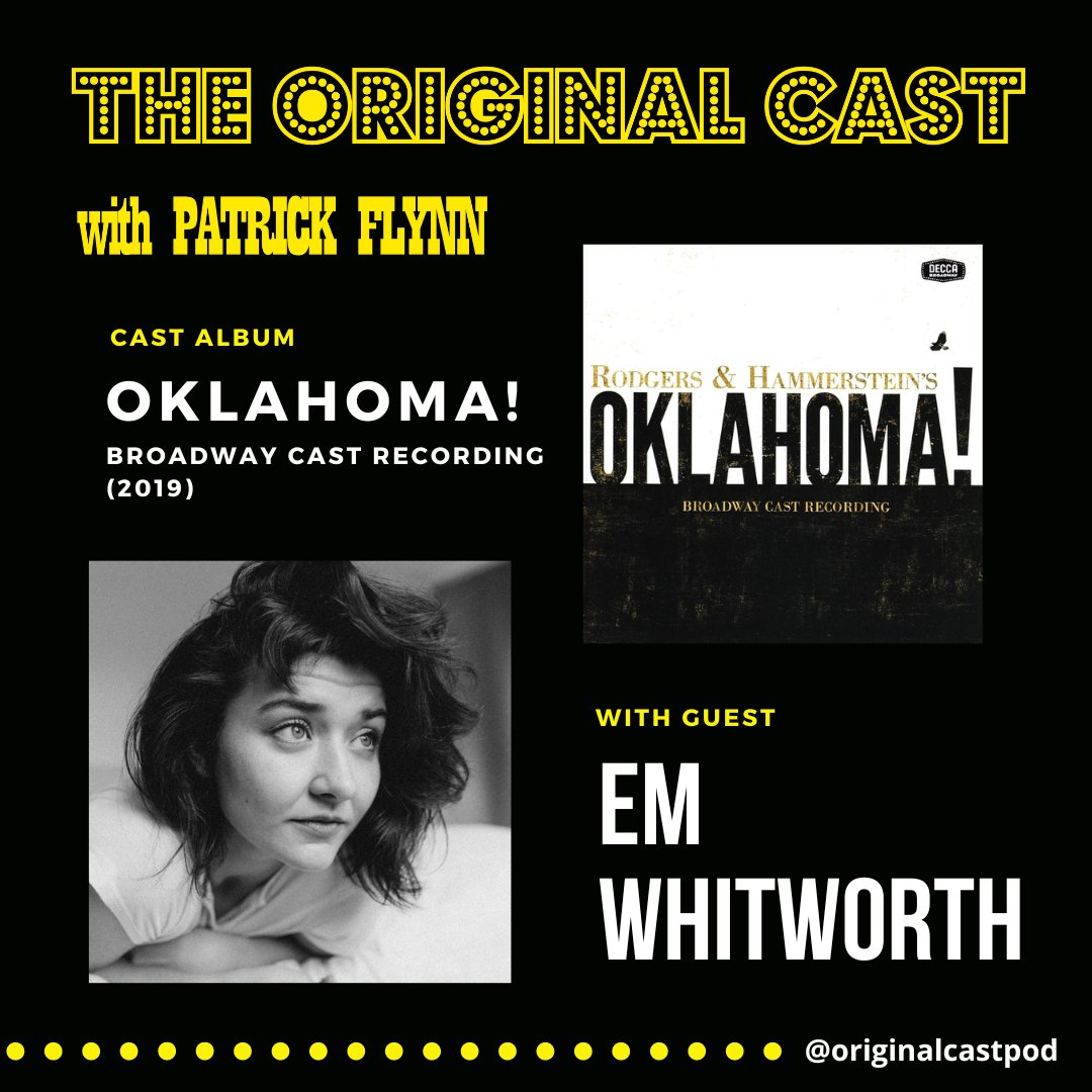 OriginalCastPod's tweet image. NEW EPISODE 🔊 
🎶:  Oklahoma! (2019) 
🎙️: @theemwhitworth is an actor in NYC and DC who brings us this most classic of musicals as revived St. Ann’s Warehouse revival that ****s. There is really no other way to put it. That’s how we all remember it.  

linktr.ee/originalcastpod