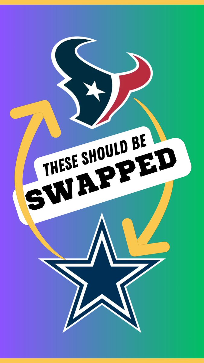 I made a (silly! Not serious!) video about how the Texans and Cowboys should switch logos. youtu.be/TZeslh9moWQ