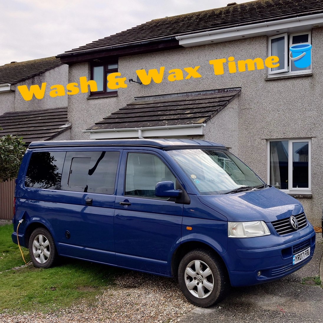 DebbieDaveT1's tweet photo. A bit of work with both vans this weekend. Battling the weather, we managed to wash, wax and clean the T5 inside and out, ready for the trip next weekend to the NEC Camping &amp; Motorhome Show. Then a couple of hours in the MAN measuring and planning layouts. #vanlife #vwt5 #mantge https://t.co/hkxOCN2cYq