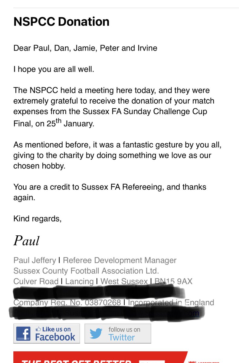 Dan Bryant (@dannythebee) on Twitter photo Being asked to be part of the biggest final in Sunday league meant a lot, I believe being asked to be part of the team shouldn’t be about the money as it’s a privilege, I was proud to donate my fee to a worthy cause, #seniorline <a href="/SussexCountyFA/">Sussex County FA ⚽️</a> I thank you for the opportunity Being asked to be part of the biggest final in Sunday league meant a lot, I believe being asked to be part of the team shouldn’t be about the money as it’s a privilege, I was proud to donate my fee to a worthy cause, #seniorline <a href="/SussexCountyFA/">Sussex County FA ⚽️</a> I thank you for the opportunity