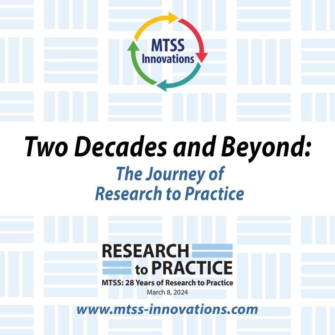 ⭐
MTSS Innovations Conference 2024

Two Decades and Beyond:
The Journey of Research to Practice

28 Years of #Research to #Practice
Mar 8, 2024

mtss-innovations.com

#MTSSInnovations #MTSS #VirtualLearning #Education #conference2024