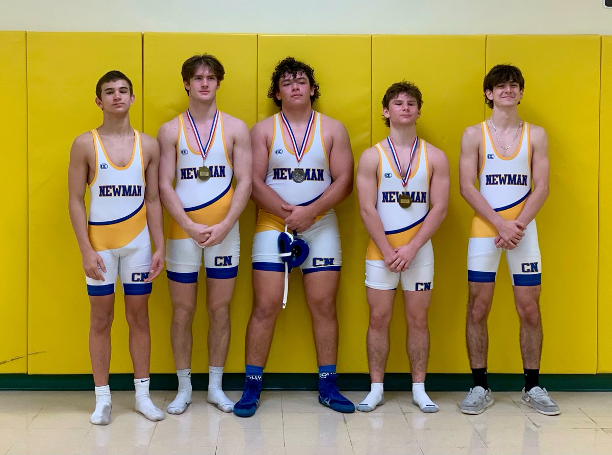 NewmanCrusaders's tweet photo. The wrestling team made history at the Max Desir Memorial Tourney @ Suncoast, securing 6th out of 20 teams! It was the first time in over 20 years the team finished top-10 in a major tourney. Congrats to:
1st Nathan Lang, Pat Zele, Iggy Zulicia 
Aidan Fleming 5th
Jack Smeenge 6th https://t.co/nWDdBq8qPb