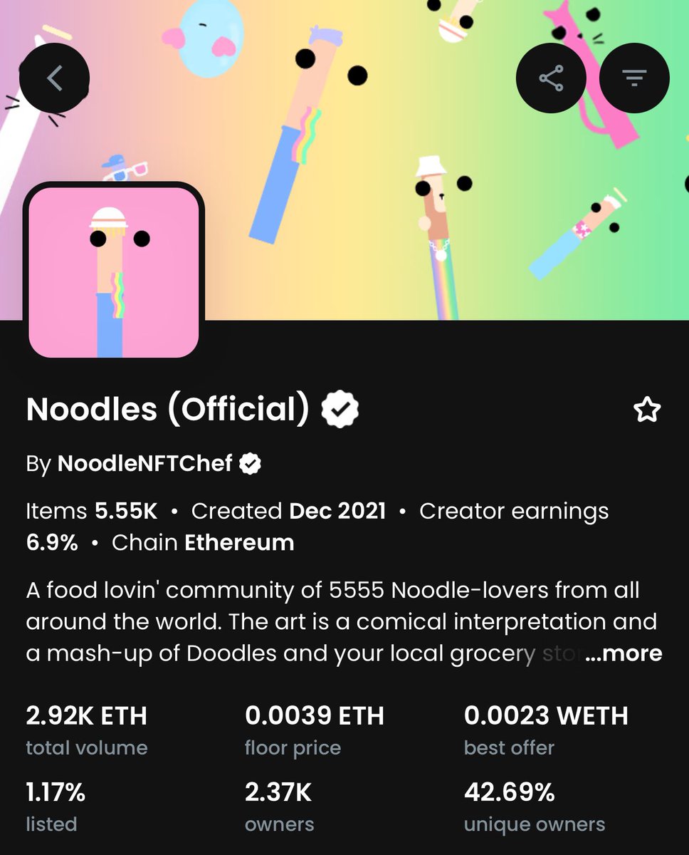 With @Doodles getting so much love I feel it’s only right to S/O the ONE &amp; ONLY Doodles approved derivative🫡

- <a href="/Noodles_NFT/">Noodles</a> 🍜🌈

Still love these little guys🥹

Anyone else miss the days of relentlessly posting “Send Noods”😂