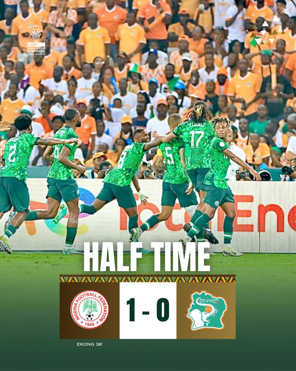 Half time in Abidjan 

#letsdoitagain #soarsupereagles