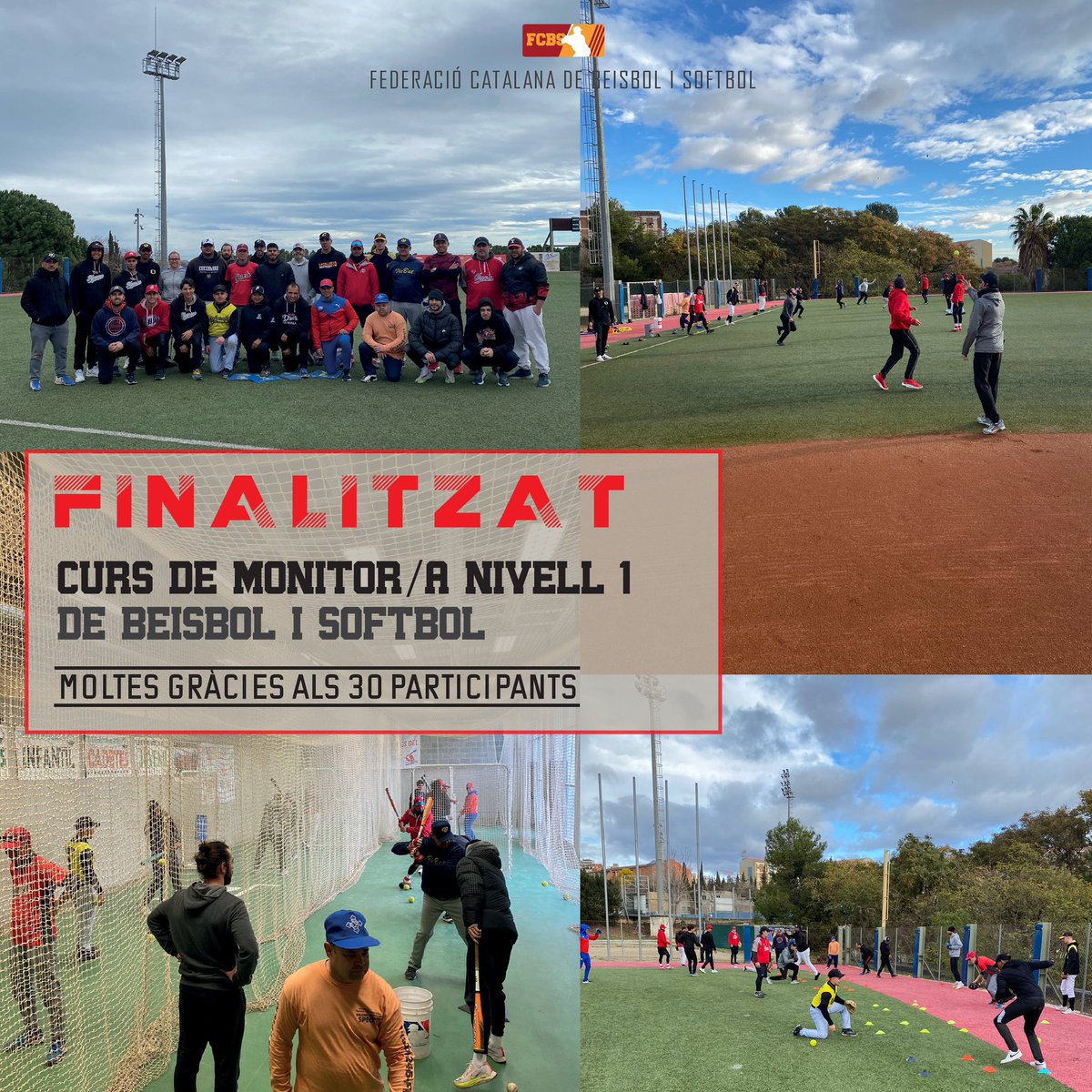 Finalitza el Curs de Monitor/a Nivell 1 de Beisbol i Softbol, amb 30 participants.⚾️🥎 

Moltes gràcies als participants i al professorat.