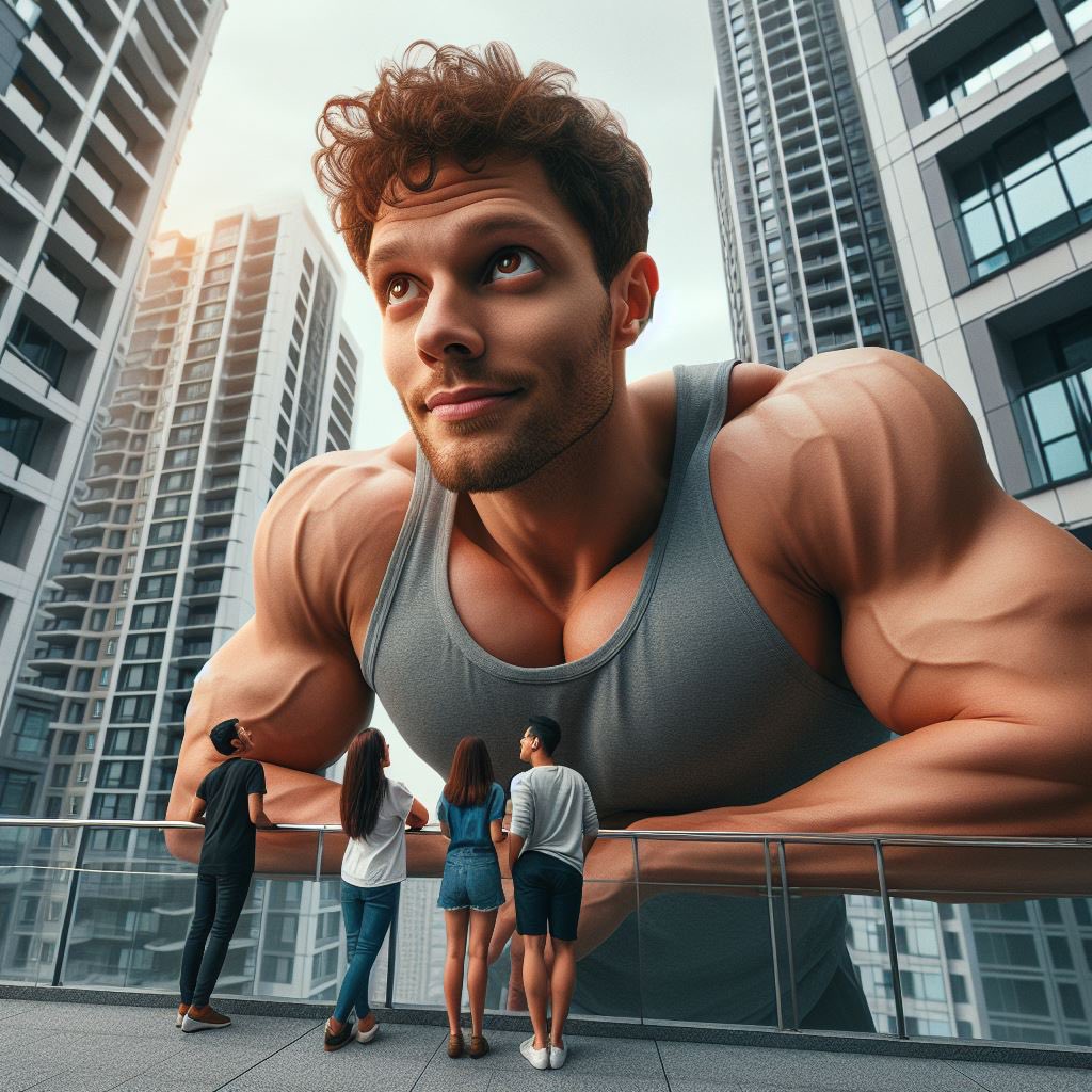 oomfgrowbig's tweet photo. How I see my friends face to face now. #musclegrowth #macrophilia #macro #tallandsmall #giantsandtinys https://t.co/6cpUGymZpO