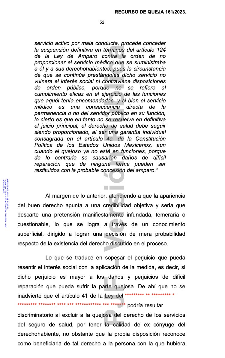 MoraErica's tweet photo. ‼️Esta sentencia protege el derecho a la salud de una mujer divorciada, adulta mayor, quien requiere atención médica periódica. Al divorciarse, su ex cónyuge, derechohabiente ISSSTE, solicitó su baja de la seguridad social.
📍El 1er. #TribunalColegiado en Materias Civil y del Trabajo de Chihuahua dictó sentencia para que continué recibiendo el servicio de consultas médicas y los medicamentos.
La sentencia, en la que fue ponente la Magistrada María del Carmen Cordero Martínez, hace un análisis de los sesgos de género en la atención médica y de la división sexual del trabajo que en casos como este perpetúan las desigualdades históricas entre hombres y mujeres.
📍El Pacto Internacional de los Derechos Civiles y Políticos y la Observación General No. 19 de la ONU, señalan la obligación de los Estados de tomar medidas adecuadas para asegurar la igualdad de derechos y responsabilidades de los ex cónyuges en casos de divorcio.
Liga de la sentencia: https://t.co/j6v0pv9gWE
#PeriodismoJurídico #SentenciasDeTribunalesFederales #PJF