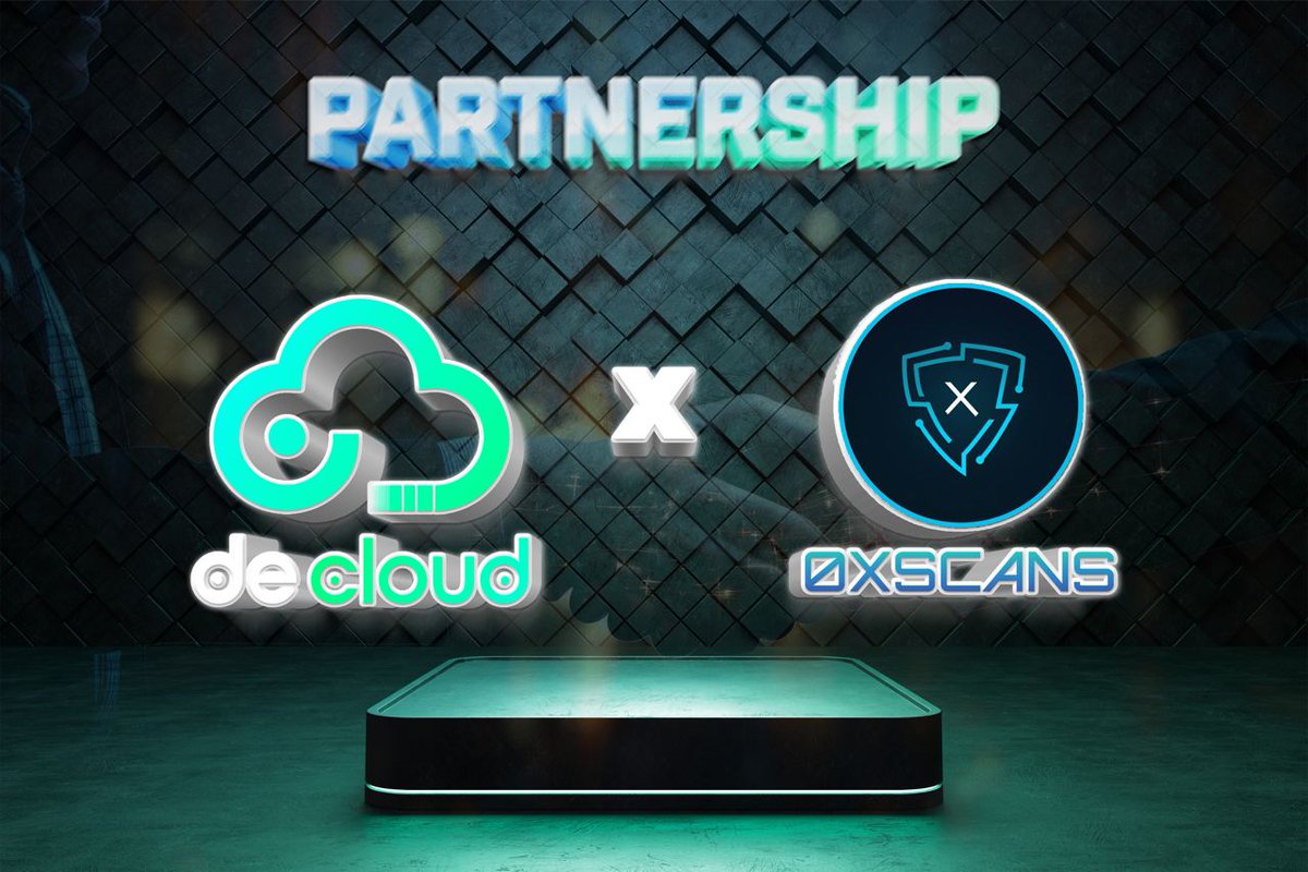 getdecloud's tweet image. De Cloud is thrilled to officially announce our partnership with @0xscans 

Furthermore, we&apos;re excited to share that they have audited our contract, ensuring utmost security and reliability. Together, we&apos;re committed to delivering cutting-edge solutions and enhancing the…