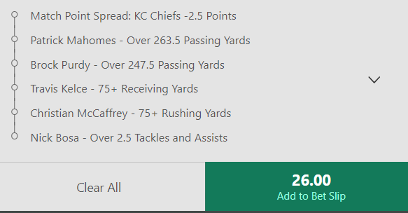#ChegsChances #SuperBowl2024  🏈
Well the @NFL season comes to an end and will be a close one. 
Big games #ExperienceCounts so it's @Chiefs with @tkelce & @PatrickMahomes 
My 🍑 Cheeky @bet365_aus bet  
Then onto #Hkracing 🏇🇭🇰 and #HKTipster Table