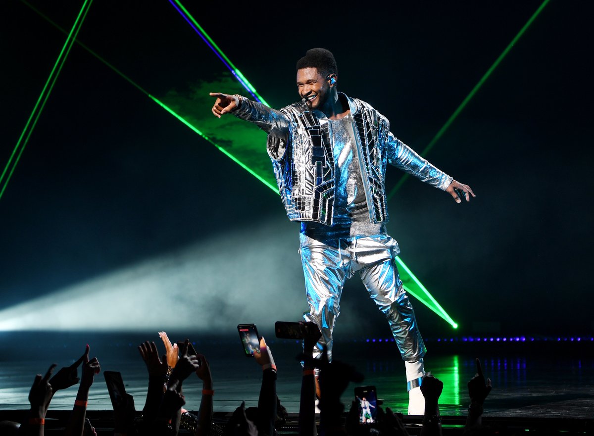 As far as we are concerned, it’s USHER DAY, and we are playing all of our favorite hits until his performance. What songs do you think he will perform tonight? #UsherBowl #SBVIII :football: