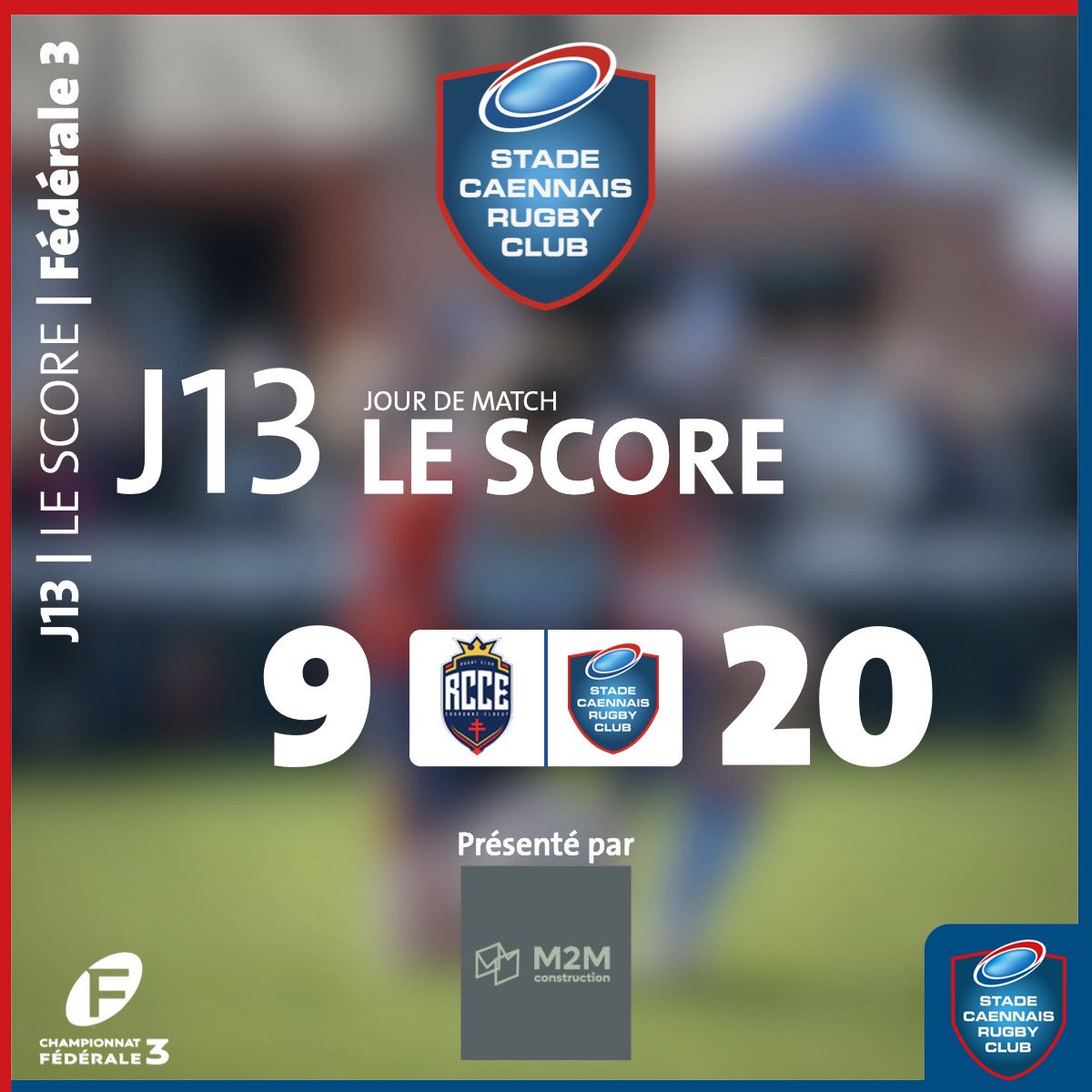 StadeCaennaisRC's tweet image. Ce 11/2, les deux équipes du SCRC se sont imposées à l’extérieur face au RCCE. 

Bravo au collectif et à l’encadrement caennais !

La rubrique Le Score est présentée par M2M Construction, partenaire du Stade Caennais Rugby Club.

#rugby
#rugbyclub
#Fed3
Sportacaen.fr