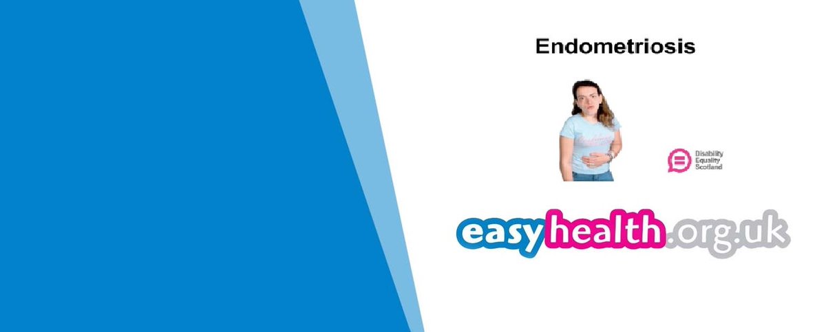 For many women, endometriosis is extremely disabling and it stops them from doing many every day tasks. To find out what endometriosis is and for easy read, accessible information on many other conditions visit: easyhealth.org.uk/resources/easy… #EasyRead #AccessibleHealth