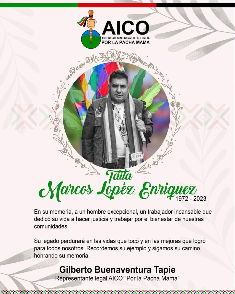 Hoy honramos la memoria de un gran líder que marcó de manera positiva nuestro movimiento.
¡Gratitud eterna Taita Marcos López!✊