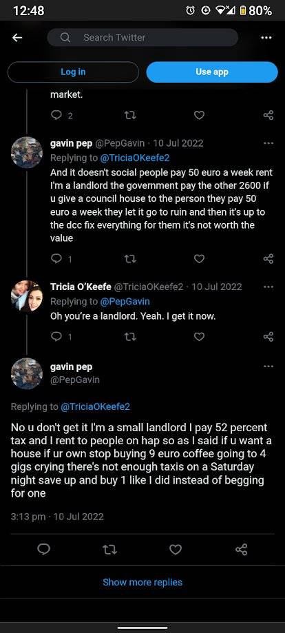 FAMAR_2022's tweet photo. So Gavin Pepper is a landlord. And here is his solution to the housing crisis. Stop drinking 9 euro coffees and save up for a gaff... Far Right goons have no solutions, actually no policies. Just peddlers it hate. Snake oil salesman https://t.co/8ryNavCJIq