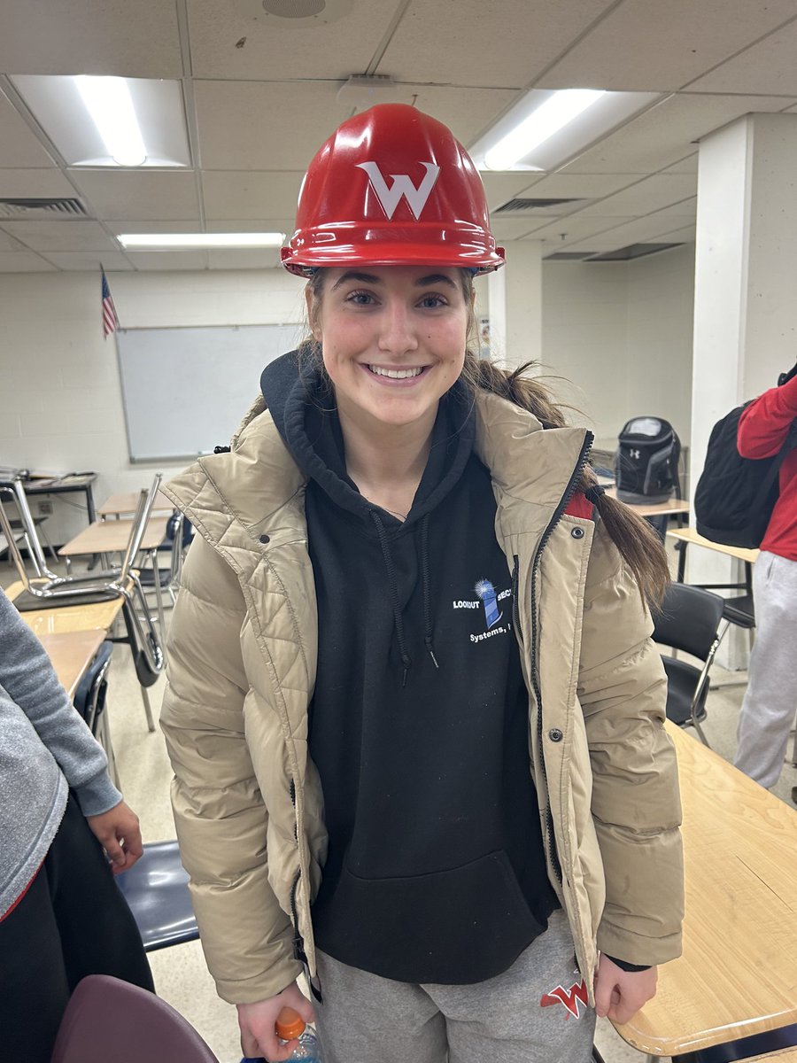 #14 was outstanding and earned the hard hat today! She made plays all over the court and finished with 18 points, 9 rebounds, and 4 steals. Proud of her effort and leadership! Way to go, Brylie! <a href="/WHawkSAthletics/">Waltham HS Athletics</a> #HawkFamily