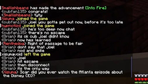 minecrafterduck's tweet photo. scar forced joel to listen to his disney rant 😭😭 https://t.co/JIE9p0YnJn