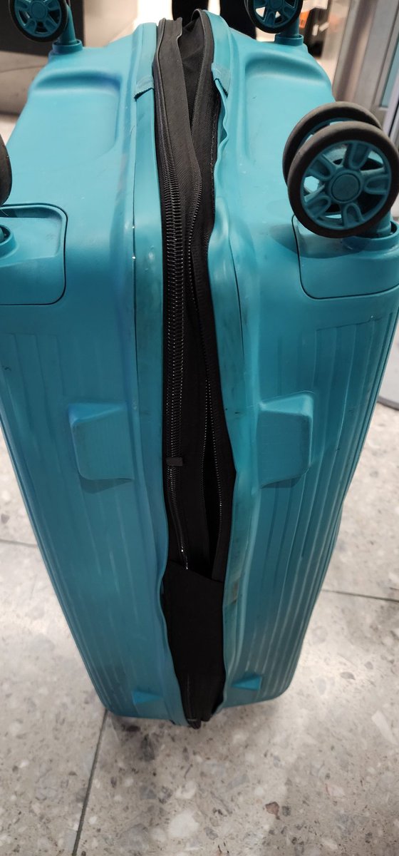 JIGARSHAHINC's tweet photo. Badly mangled bags by @airindia. Staff unapologetic. Pathetic service gets even worse. They don't want to even take down the complaint. https://t.co/WCr0wrgFlO