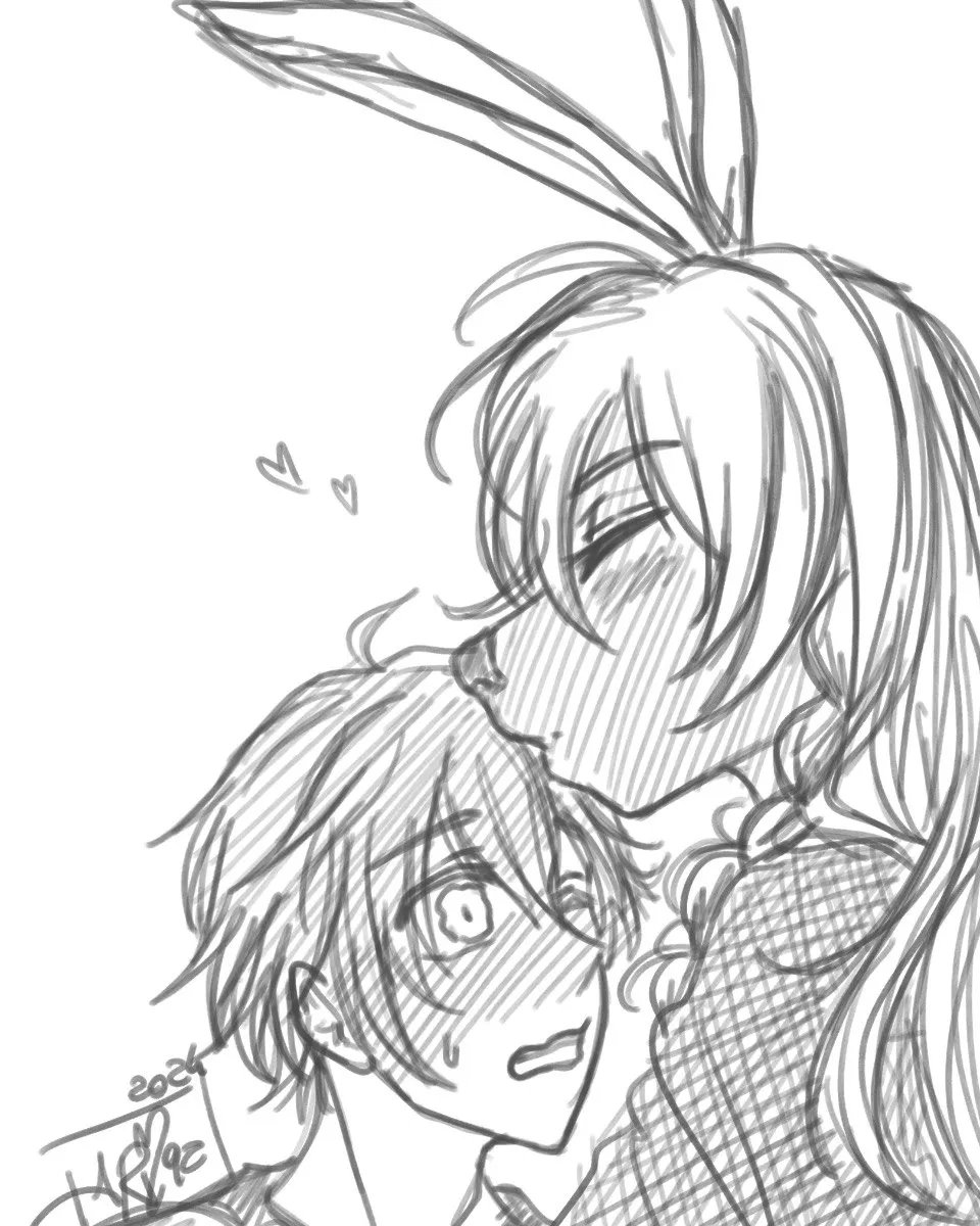 17Arm92's tweet photo. Kiss Challenge
kiss on the forehead ~ Moonshine x Oliver
#kisschallange #kisskiss #kisses💋 #challenge #drawingchallenge #couple #cutethings #kissonforehead #ship #animestyleart #valentineday #cuteness #sketchart #sketch #oc #originalart #originalcharacter #digitalart https://t.co/tf7G3aW2Kj