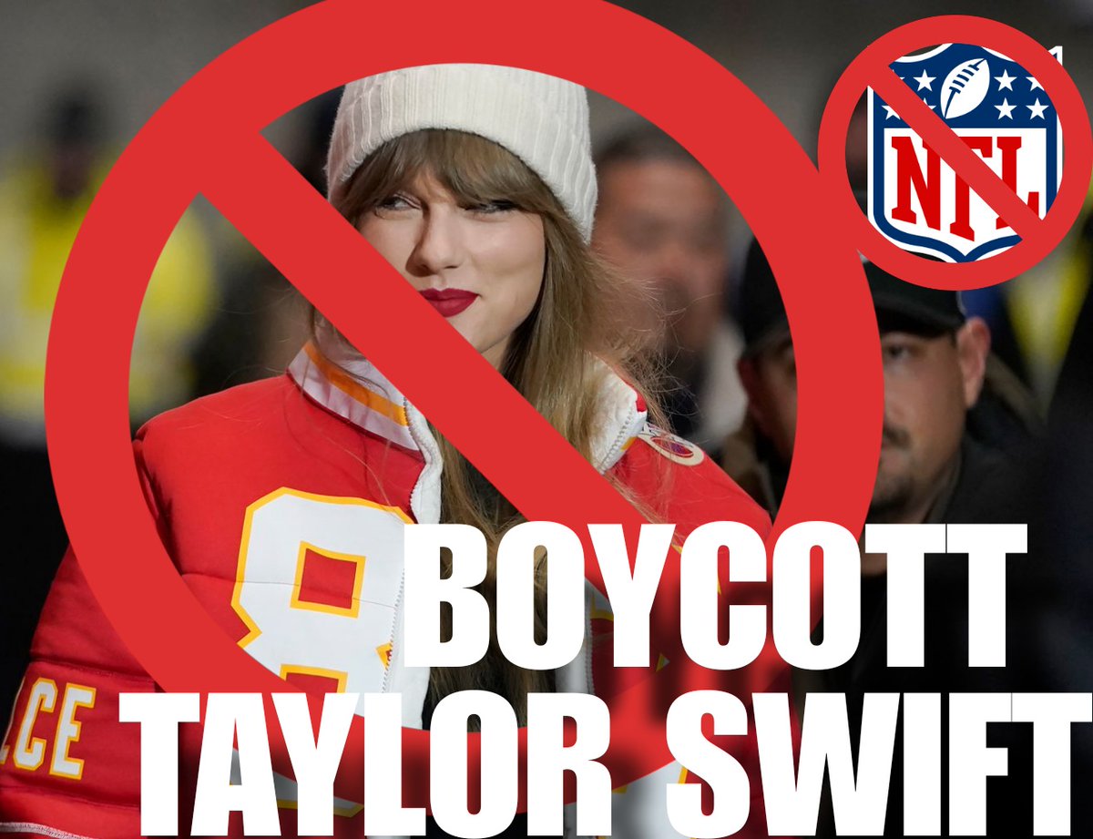 truckdriverpleb's tweet photo. Tonight millions of Patriots will be BOYCOTTING the SuperBowl and reason is simple
Taylor Swift has RUINED the NFL and we are FED UP!
Please give us back our sports https://t.co/KwvAMRL0qh