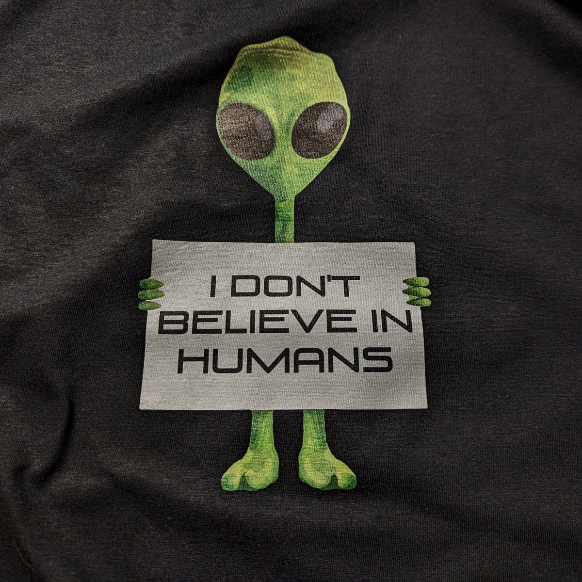 InkRoadStore's tweet photo. Introducing our 'I don't believe in humans' Alien T-Shirt - a playful blend of sci-fi charm and lighthearted wit. Perfect for sci-fi enthusiasts.
#AlienTShirt #SciFiFashion #HumorousStyle 

https://t.co/pETmU7mymP 

Amazon: https://t.co/HiwxdatXMW 
eBay: https://t.co/6h3trsurI1 https://t.co/PzOYpAzflX