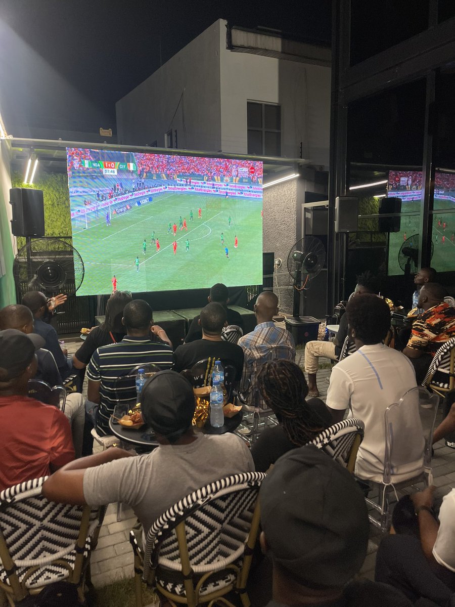 AFCON Finals watch party happening now at the adidas flagship store, Akin Adesola VI.