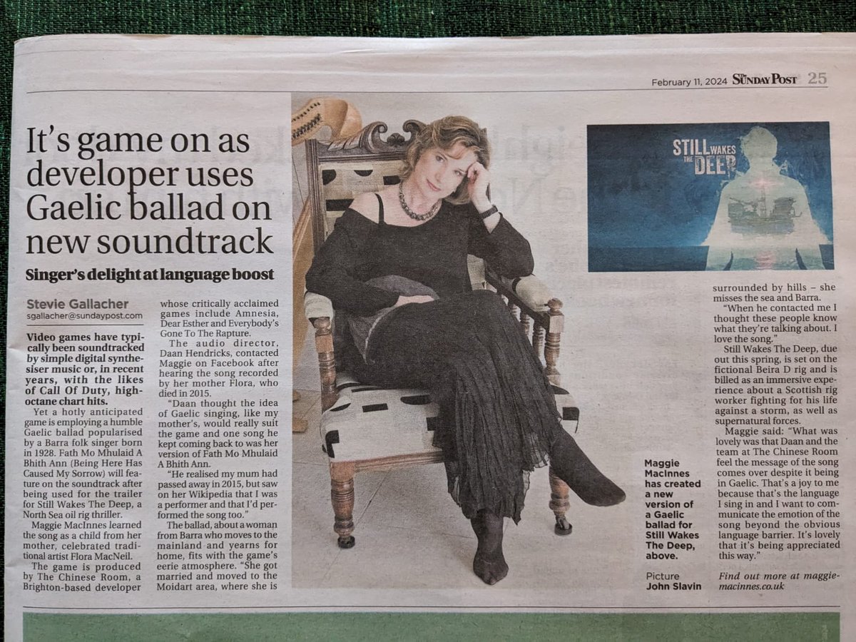 Very pleased to see this article in today's Sunday Post 
#SWTDGame #Gàidhlig #Gaelic #ScottishGaelic #GaelicSong #GaelicArts #ScottishTradMusic #folkmusic